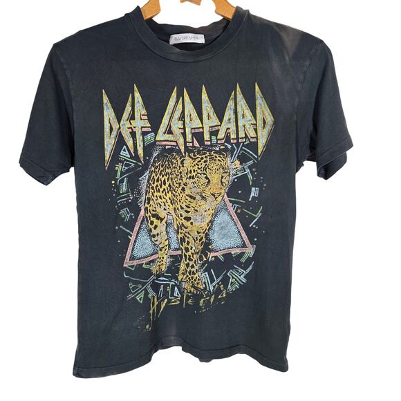 Daydreamer for Free People Tops - DayDreamer Def Leopard Tour Tee Cotton XS AOP T Shirt Boho Music Concert Graphic